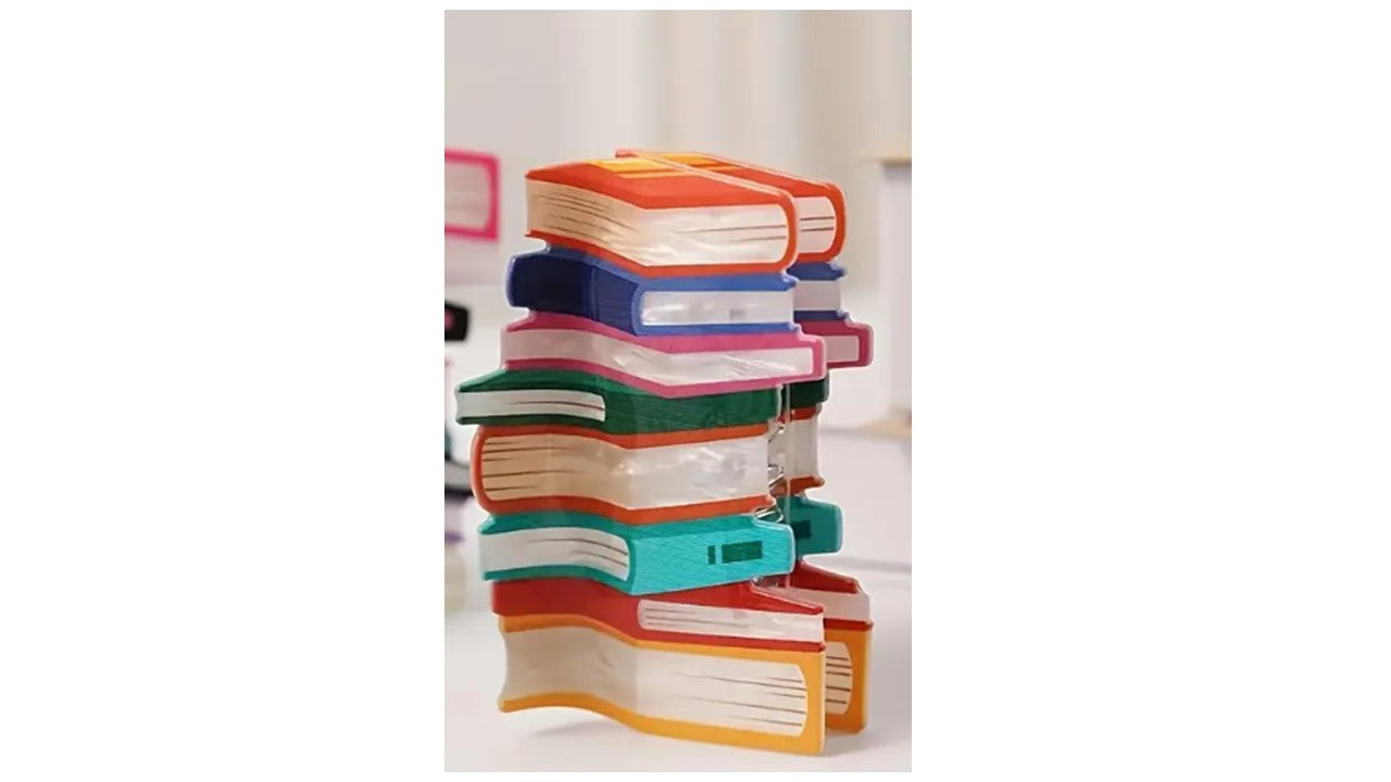 Book Stack Hair Claw Clip - Large Colorful Literary Hair Accessory