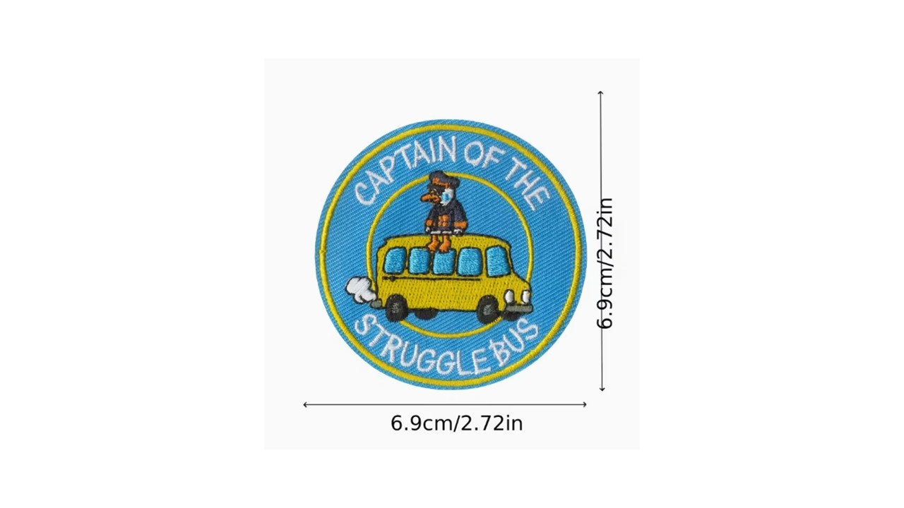 Struggle Bus Iron-On Patch - Funny Embroidered Badge for Bad Days
