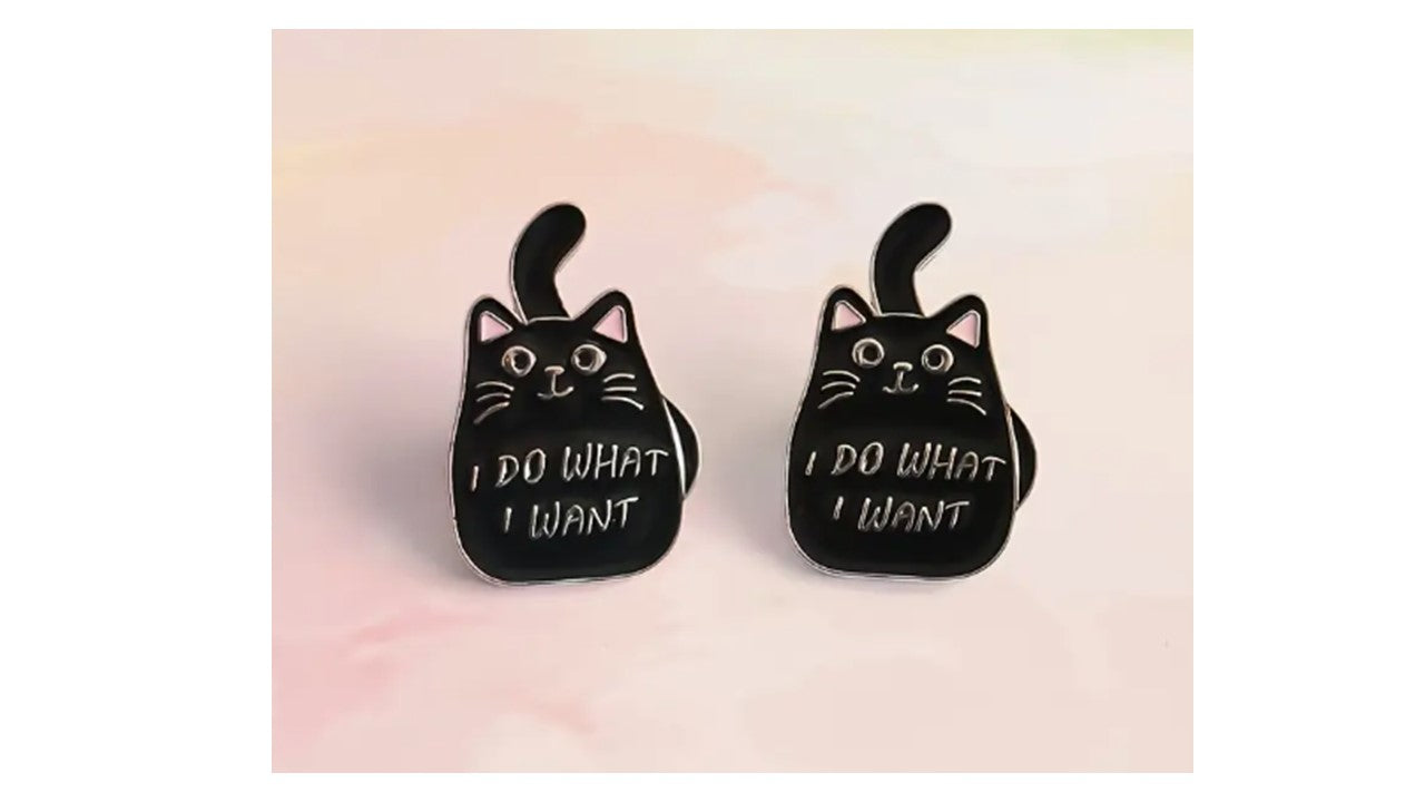 Black Cat Enamel Pin - I Do What I Want