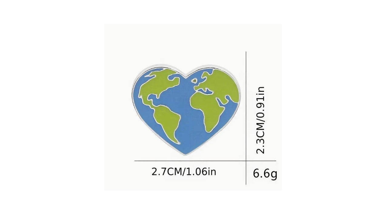 Heart Earth Enamel Pin - Novelty•ish