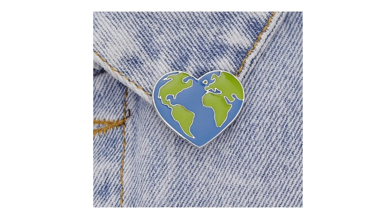 Heart Earth Enamel Pin - Novelty•ish