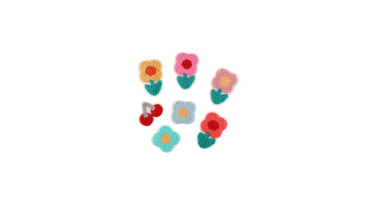 Fluffy Flowers and Fruit Iron-On Patch