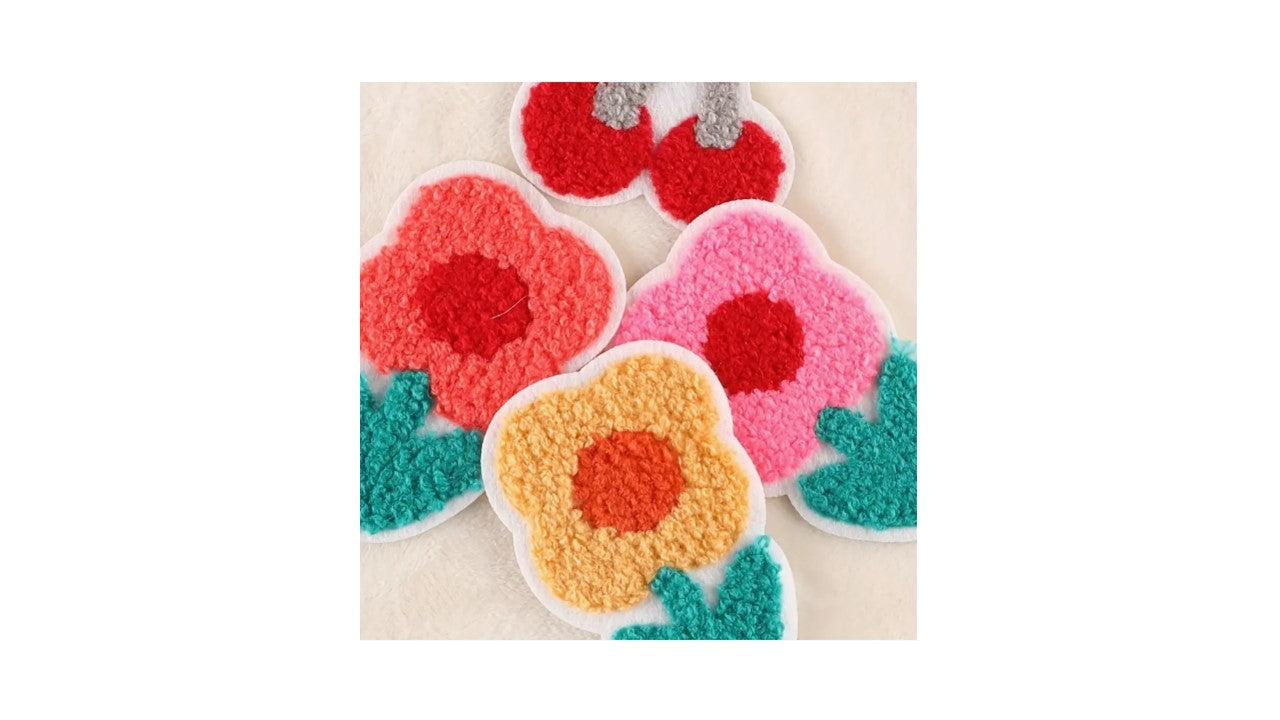 Fluffy Flowers and Fruit Iron-On Patch - Novelty•ish