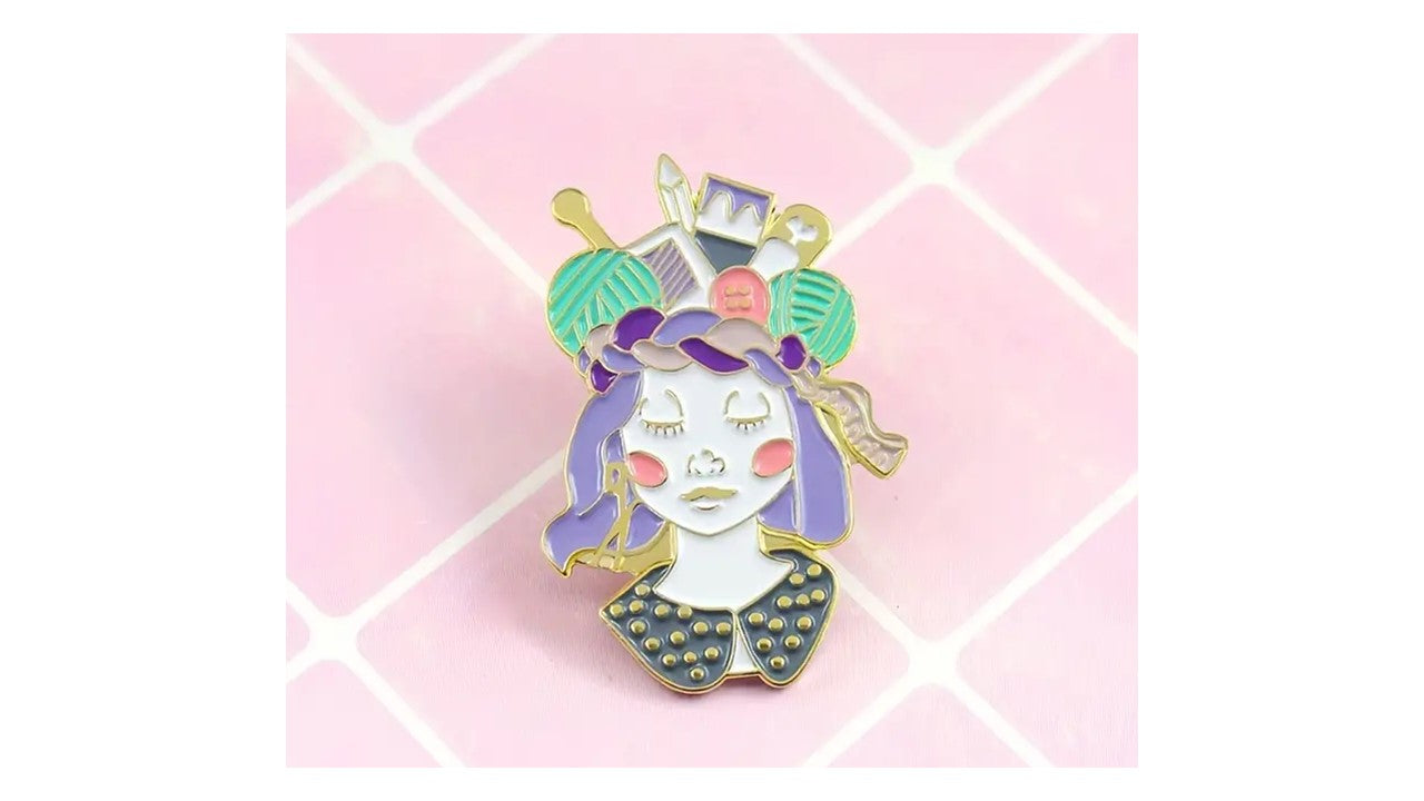 Cartoon Maker Girl Enamel Pin - Novelty•ish