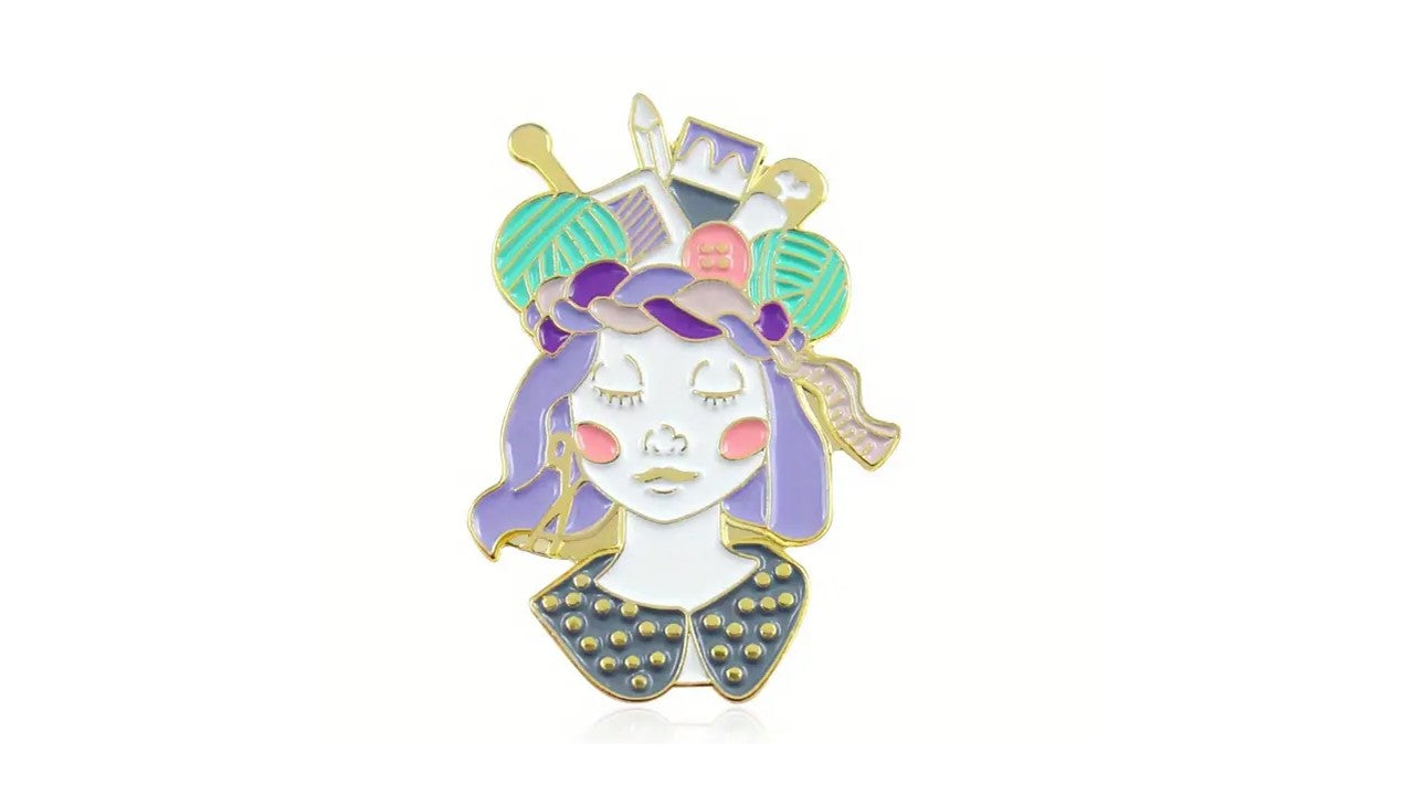 Cartoon Maker Girl Enamel Pin - Novelty•ish