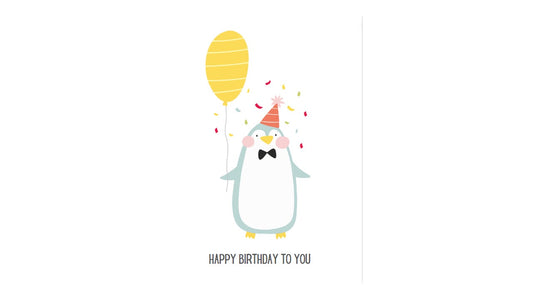 Cute Penguin Happy Birthday Card