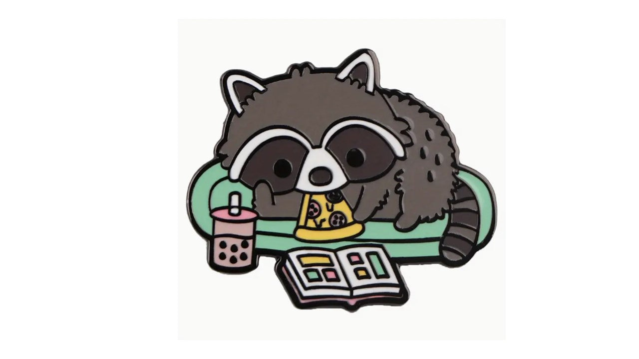Raccoon Relaxation Enamel Pin