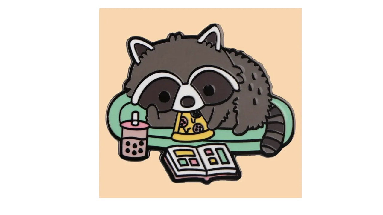 Raccoon Relaxation Enamel Pin