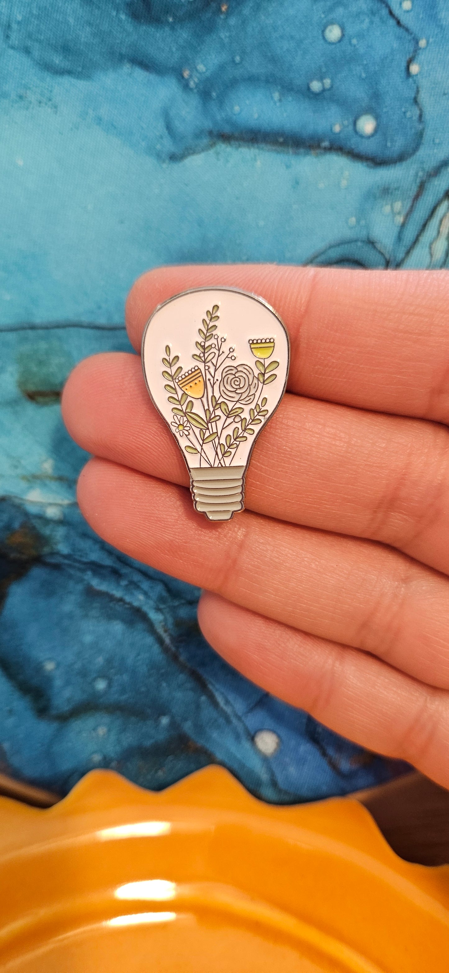 Floral Lightbulb Enamel Pin
