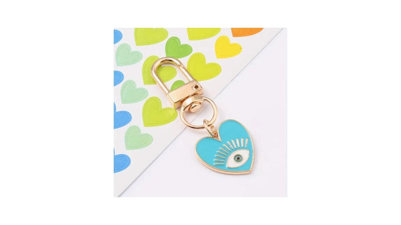 Evil Eye Heart Charm Keychain - Novelty•ish