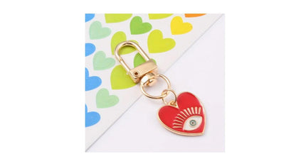 Evil Eye Heart Charm Keychain - Novelty•ish