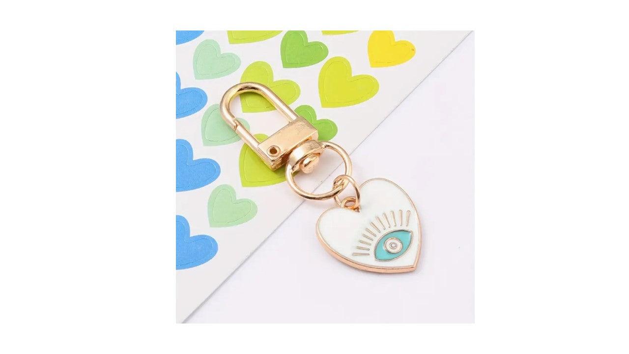 Evil Eye Heart Charm Keychain - Novelty•ish