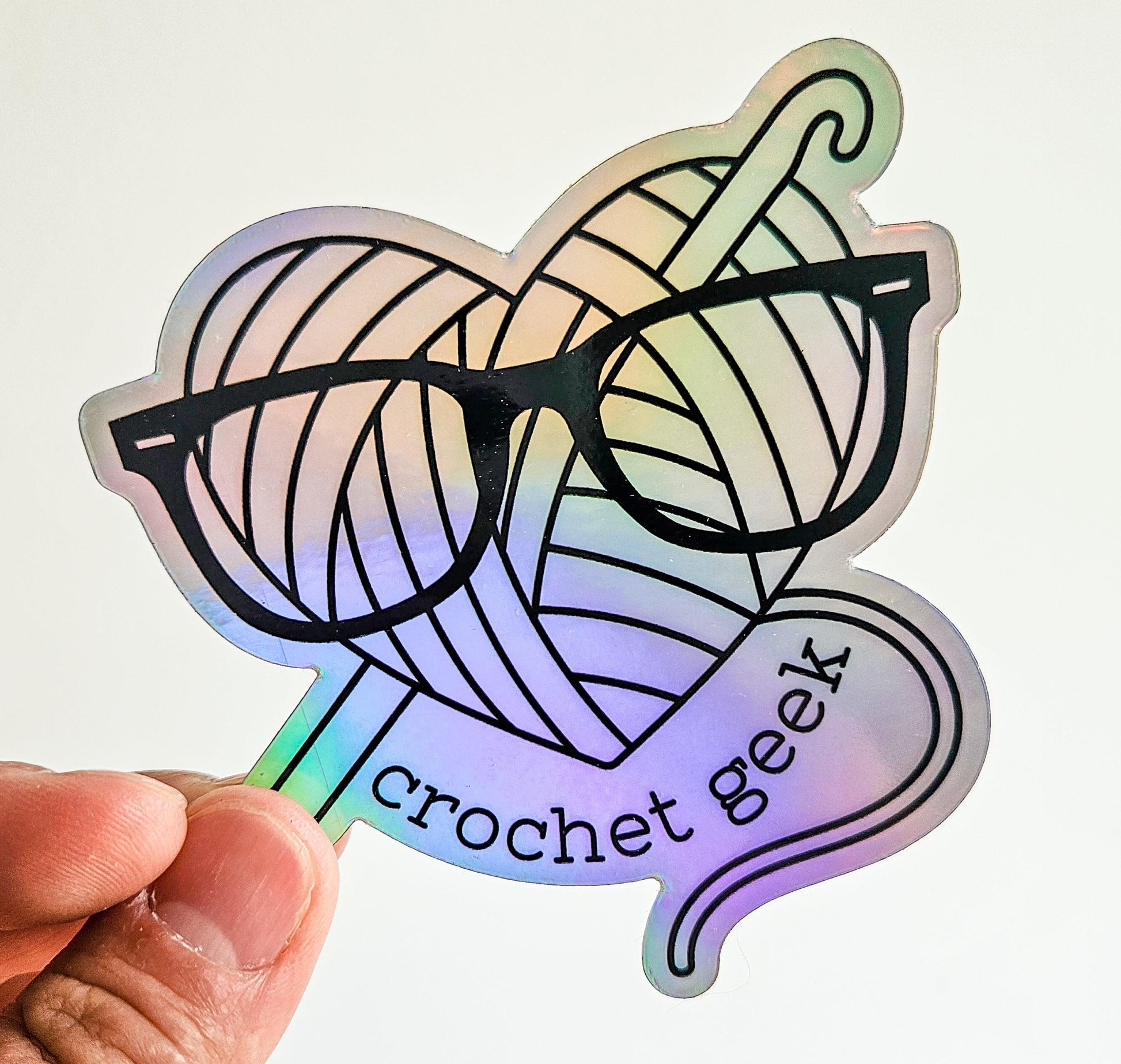 Holographic Crochet Geek Sticker - Novelty•ish