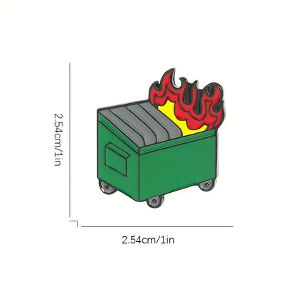 Dumpster Fire Enamel Pin - Novelty•ish