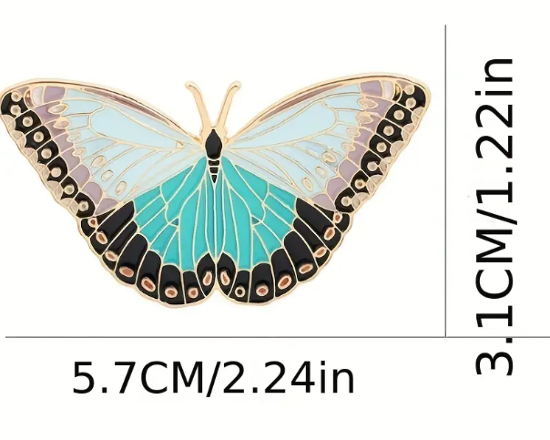 Teal Butterfly Enamel Pin - Novelty•ish