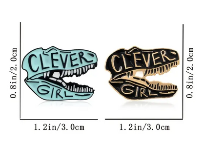 Black Clever Girl T-Rex Pin - Novelty•ish