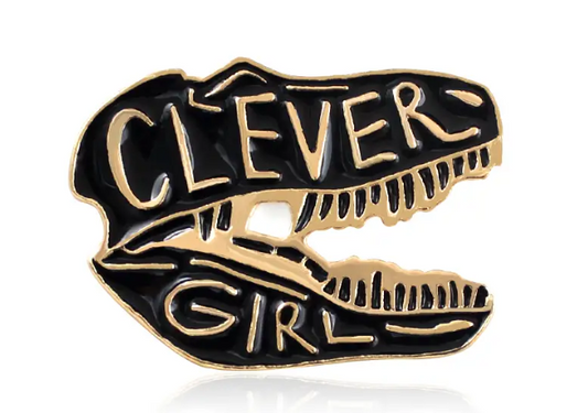 Black Clever Girl T-Rex Pin - Novelty•ish