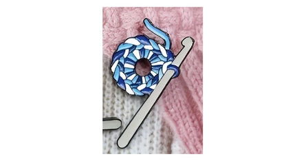 Blue Crochet Enamel Pin - Novelty•ish