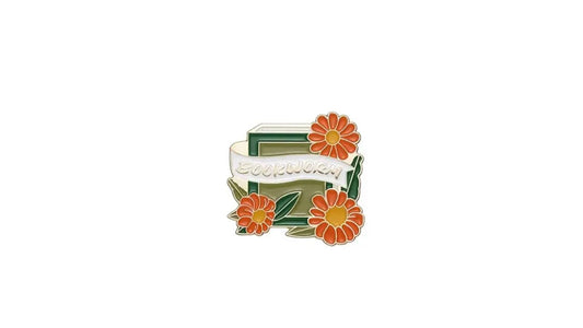 Floral Bookworm Enamel Pin - Novelty•ish