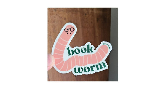 Happy Bookworm Vinyl Sticker