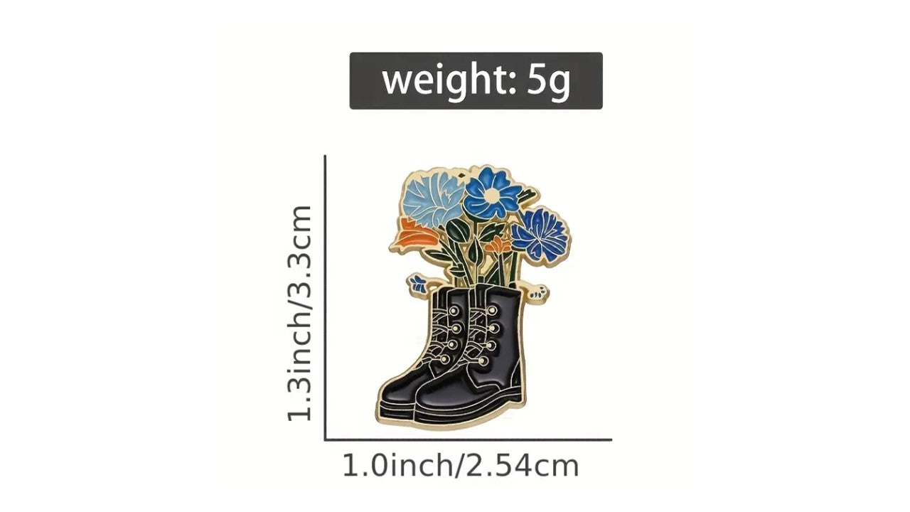 Boots & Flowers Enamel Pin - Novelty•ish