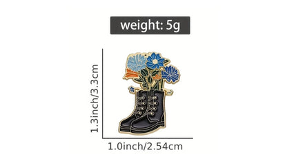 Boots & Flowers Enamel Pin - Novelty•ish