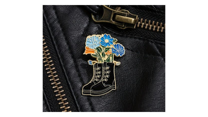 Boots & Flowers Enamel Pin - Novelty•ish