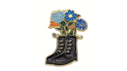 Boots & Flowers Enamel Pin - Novelty•ish