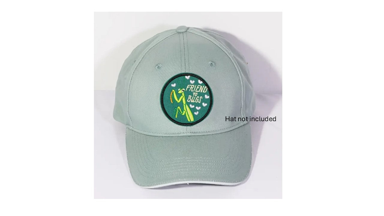 Green Praying Mantis Iron-On Patch - Friend to Bugs