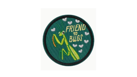 Green Praying Mantis Iron-On Patch - Friend to Bugs