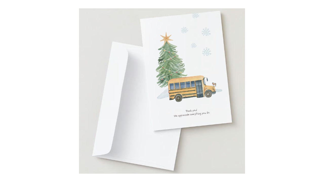 Bus Driver Holiday Card