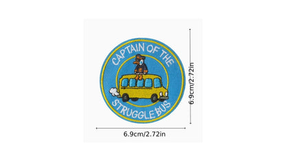 Struggle Bus Iron-On Patch - Funny Embroidered Badge for Bad Days