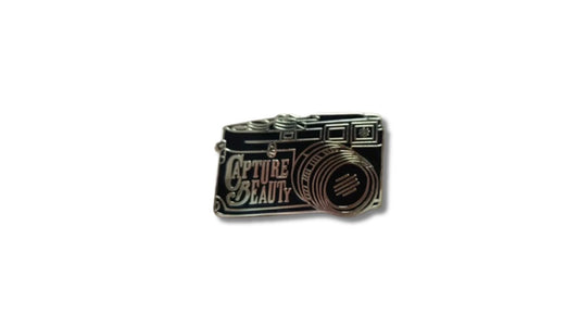 Black and Gold Camera Enamel Pin
