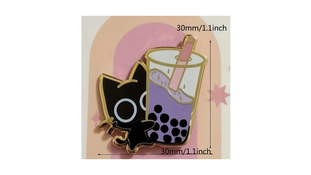 Boba Tea Cat Enamel Pin - Novelty•ish