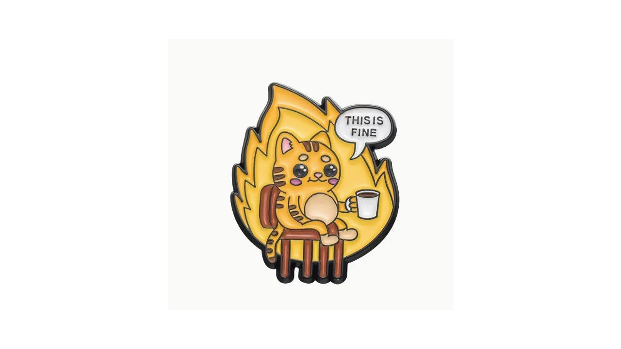 This is Fine Cat Enamel Pin - Novelty•ish