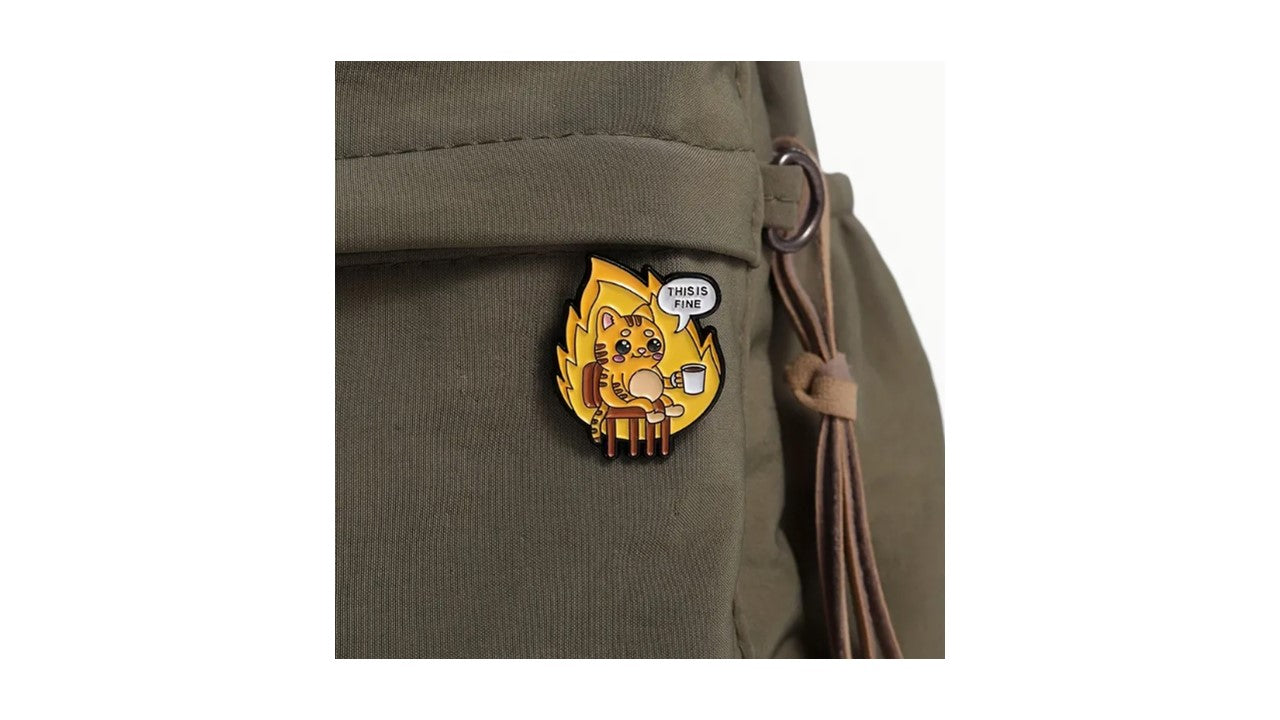 This is Fine Cat Enamel Pin - Novelty•ish