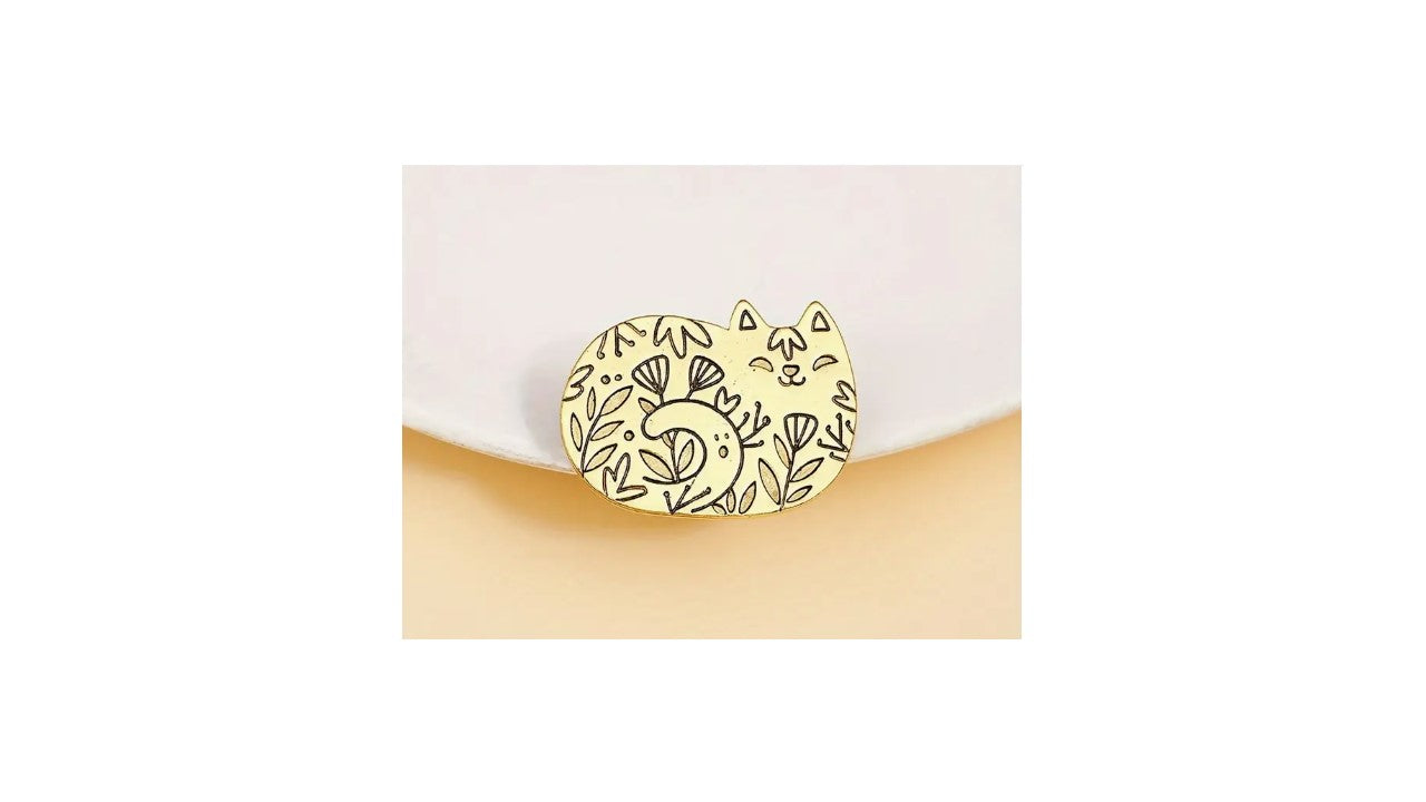 Vintage-Inspired Gold Metal Animal-Shaped Pins