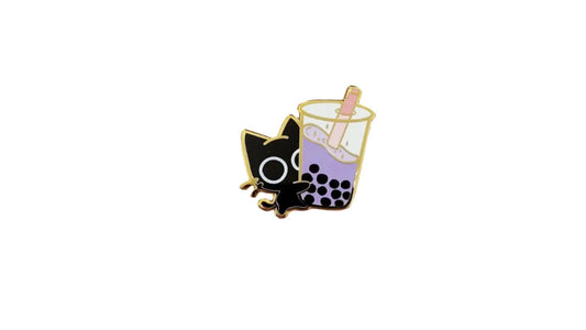 Boba Tea Cat Enamel Pin - Novelty•ish