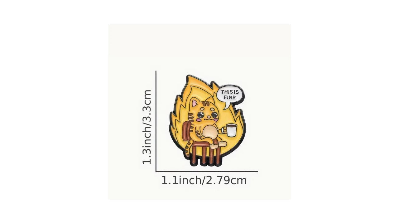 This is Fine Cat Enamel Pin - Novelty•ish