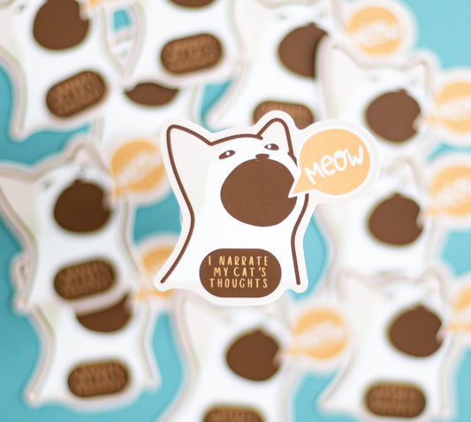 Cat Narrator Sticker - Novelty•ish