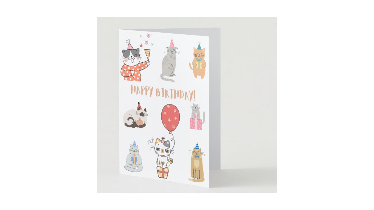 Cat Happy Birthday Card - Novelty•ish