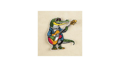 Rockin' Croc Embroidered Patch – Funny Crocodile Patch | Iron-On | Novelty•ish