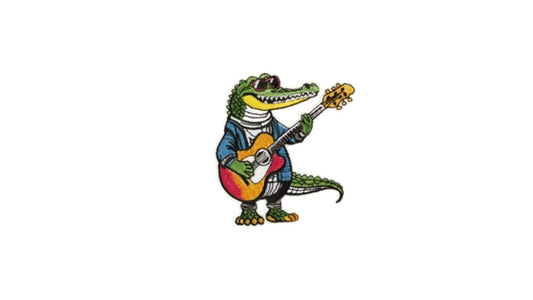 Rockin' Croc Embroidered Patch – Funny Crocodile Patch | Iron-On | Novelty•ish