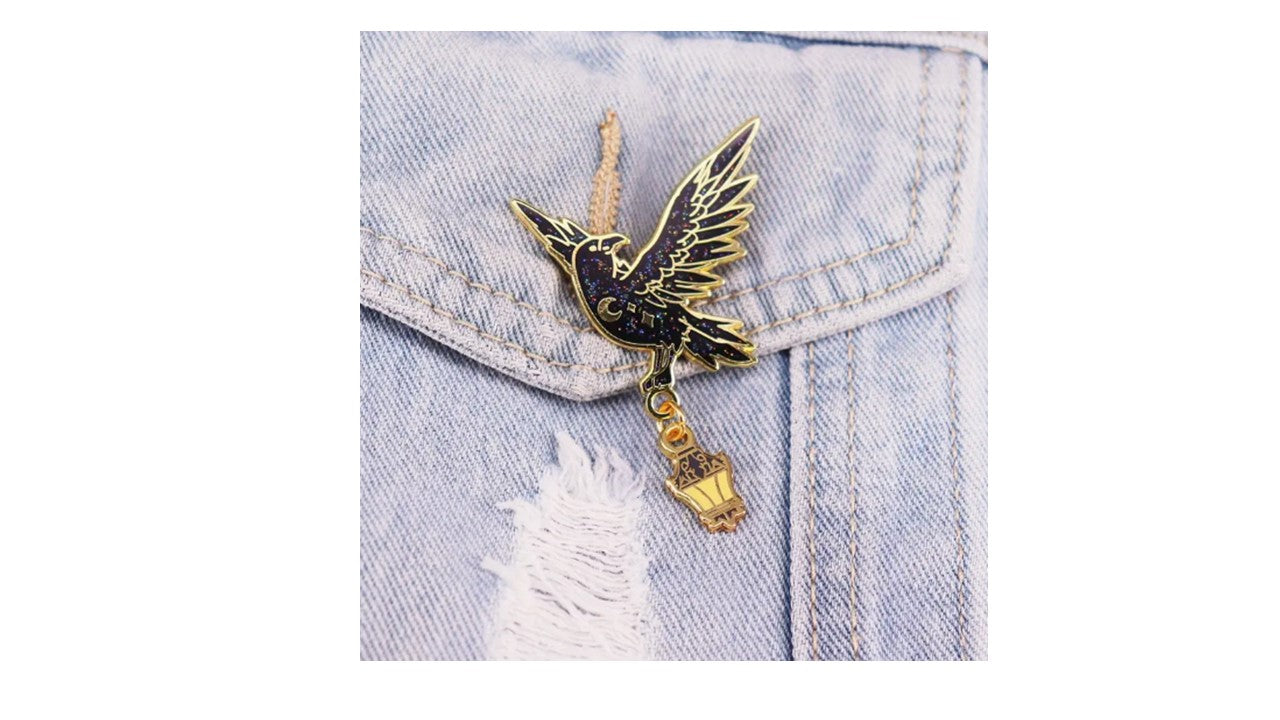 Celestial Raven Enamel Pin