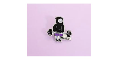 Deadlift Skeleton Enamel Pin - Gym Fitness Weightlifting Lapel Pin