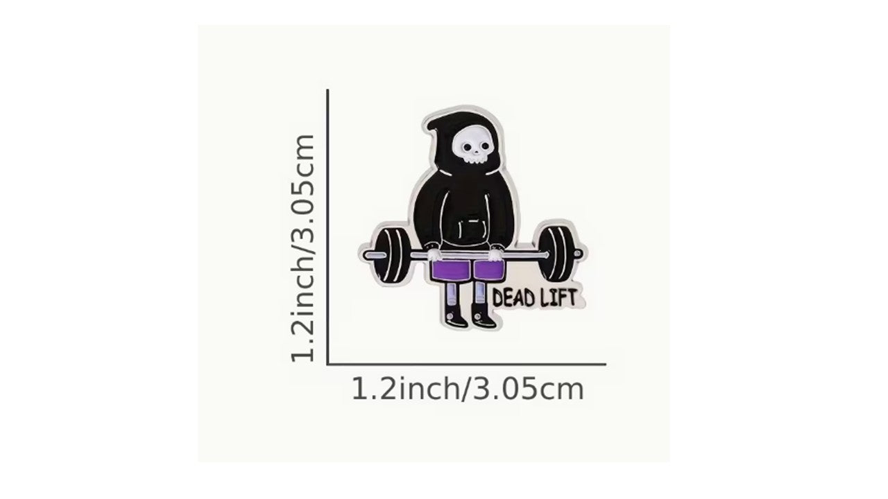 Deadlift Skeleton Enamel Pin - Gym Fitness Weightlifting Lapel Pin