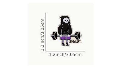 Deadlift Skeleton Enamel Pin - Gym Fitness Weightlifting Lapel Pin
