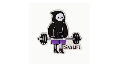 Deadlift Skeleton Enamel Pin - Gym Fitness Weightlifting Lapel Pin
