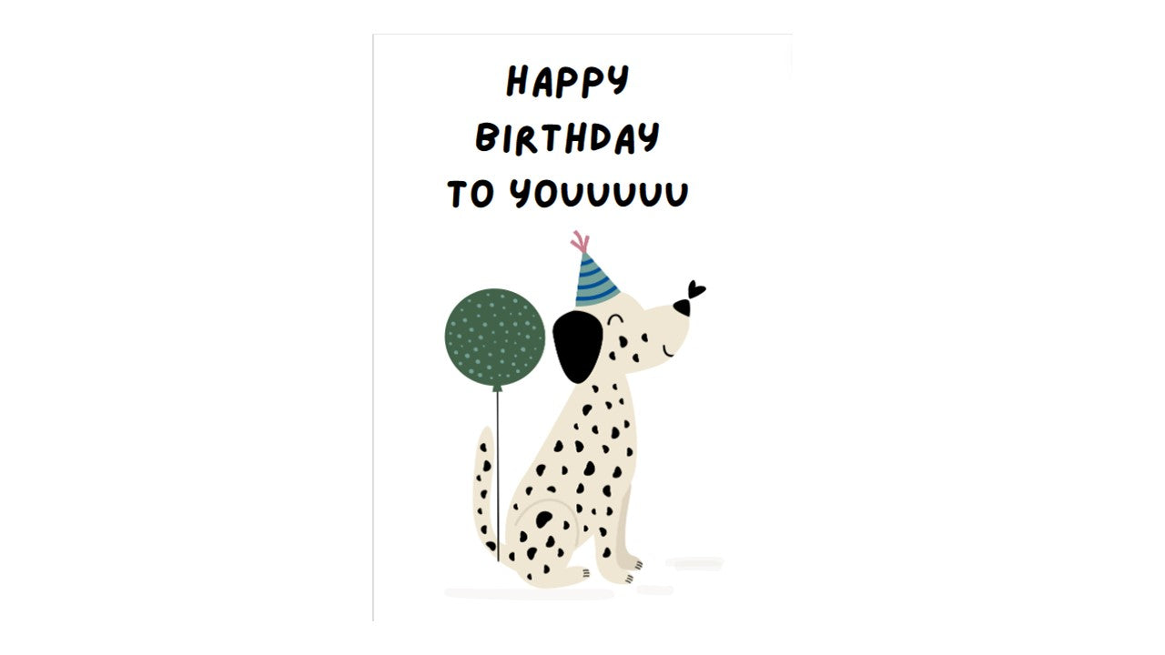 Dalmatian Birthday Card - Novelty•ish