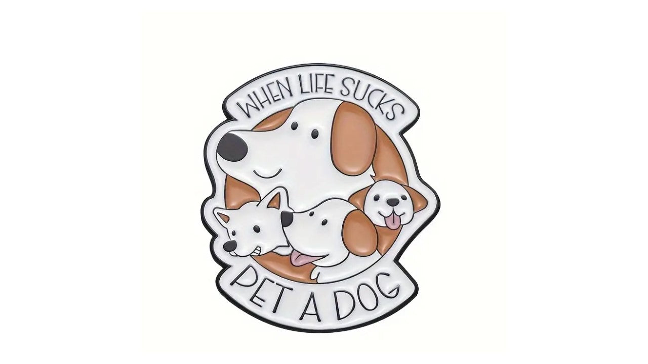 Pet a Dog Enamel Pin - Novelty•ish